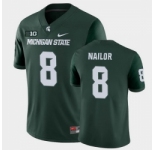 Men Michigan State Spartans #8 Jalen Nailor College Football Green Game Jersey