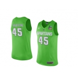 Michigan State Spartans Denzel Valentine #45 College Basketball Authentic Jersey - Apple Green