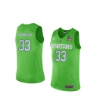 Michigan State Spartans Magic Johnson 33 College Basketball Authentic Jersey - Apple Green
