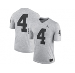 2016 Men's Heather Gray Michigan Wolverines Jim Harbaugh #4 College Football Limited Jerseys - Gridiron Gray II