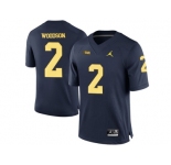 2016 Men's Jordan Brand Michigan Wolverines Charles Woodson #2 College Football Limited Jersey - Navy Blue