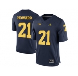 2016 Men's Jordan Brand Michigan Wolverines Desmond Howard #21 College Football Limited Jersey - Navy Blue