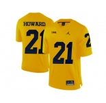 2016 Men's Jordan Brand Michigan Wolverines Desmond Howard #21 College Football Limited Jersey - Yellow