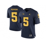 2016 Men's Jordan Brand Michigan Wolverines Jabrill Peppers #5 College Football Limited Jersey - Navy Blue