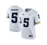 2016 Men's Jordan Brand Michigan Wolverines Jabrill Peppers #5 College Football Limited Jersey - White
