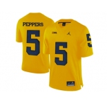 2016 Men's Jordan Brand Michigan Wolverines Jabrill Peppers #5 College Football Limited Jersey - Yellow