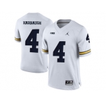 2016 Men's Jordan Brand Michigan Wolverines Jim Harbaugh #4 College Football Limited Jersey - White