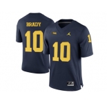 2016 Men's Jordan Brand Michigan Wolverines Tom Brady #10 College Football Limited Jersey - Navy Blue
