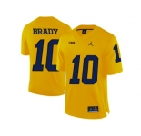2016 Men's Jordan Brand Michigan Wolverines Tom Brady #10 College Football Limited Jersey - Yellow
