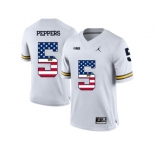 2016 US Flag Fashion-2016 Men's Jordan Brand Michigan Wolverines Jabrill Peppers #5 College Football Limited Jersey - White