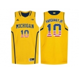 2016 US Flag Fashion-Michigan Wolverines Tim Hardaway Jr. #10 Basketball Authentic Jersey - Yellow