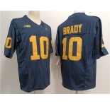Men's Michigan Wolverines #10 Tom Brady 2023 F.U.S.E. Navy Stitched Jersey