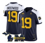 Men's Michigan Wolverines #19 Bryce Underwood Navy Alternate F.U.S.E. 2025 Vapor Limited Stitched Football Jersey