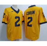 Men's Michigan Wolverines #2 Blake Corum 2023 F.U.S.E. Yellow Stitched Jersey
