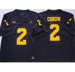 Men's Michigan Wolverines #2 CORUM Blue Stitched Jersey