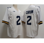 Men's Michigan Wolverines #2 CORUM White 2023 F.U.S.E. Stitched Jersey