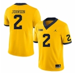 Men's Michigan Wolverines #2 Will Johnson Yellow Stitched Jersey