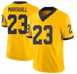 Men's Michigan Wolverines #23 Jordan Marshall Yellow Stitched Football Jersey