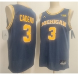 Men's Michigan Wolverines #3 Elliot Cadeau Navy 2026 Vapor Limited Stitched Football Jersey