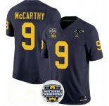 Men's Michigan Wolverines #9 J.J. McCarthy 2024 F.U.S.E. Navy National Championship Stitched Jersey