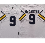 Men's Michigan Wolverines #9 McCARTHY White Stitched Jersey