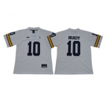 Michigan Wolverines #10 Tom Brady White College Football Jersey