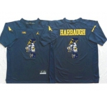 Michigan Wolverines #4 Jim Harbaugh Navy Blue Player Fashion Stitched NCAA Jersey
