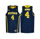 Michigan Wolverines Chirs Webber #4 Basketball Authentic Jersey - Navy Blue