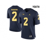 2016 Youth Jordan Brand Michigan Wolverines Charles Woodson #2 College Football Limited Jersey - Navy Blue