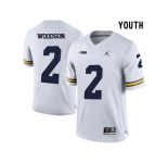 2016 Youth Jordan Brand Michigan Wolverines Charles Woodson #2 College Football Limited Jersey - White
