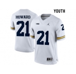 2016 Youth Jordan Brand Michigan Wolverines Desmond Howard #21 College Football Limited Jersey - White