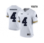 2016 Youth Jordan Brand Michigan Wolverines Jim Harbaugh #4 College Football Limited Jersey - White