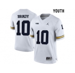 2016 Youth Jordan Brand Michigan Wolverines Tom Brady #10 College Football Limited Jersey - Whit