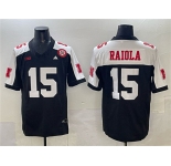 Men's Nebraska Cornhuskers #15 Dylan Raiola Black Alternate 2024 F.U.S.E. With Patch Vapor Limited Stitched Football Jersey