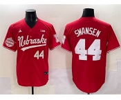 Men's Nebraska Huskers #44 Gabe Swansen Red Back 2 Back Champions Patch Vapor Premier Limited Stitched Jersey