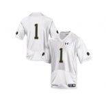 2015 Under Armour Mens' Norte Dame Fighting Irish #1 Fan College Football Jersey - White