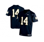 2015 Under Armour Mens' Norte Dame Fighting Irish #14 College Football Jersey - Navy Blue