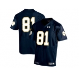 2015 Under Armour Mens' Norte Dame Fighting Irish #81 College Football Jersey - Navy Blue
