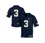 2015 Under Armour Men's Norte Dame Fighting Irish Joe Montana #3 Shamrock Series College Football Jersey - Blue