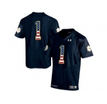 2016 US Flag Fashion 2015 Under Armour Mens' Norte Dame Fighting Irish #1 Fan College Football Jersey - Navy Blue
