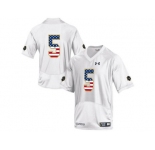 2016 US Flag Fashion 2015 Under Armour Mens' Norte Dame Fighting Irish #5 Shamrock Series College Football Jersey - White