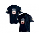 2016 US Flag Fashion 2015 Under Armour Mens' Norte Dame Fighting Irish #8 College Football Jersey - Navy Blue