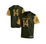 2016 Under Armour Men's DeShone Kizer #14 Notre Dame Fighting Irish 2016 Shamrock Series Premier College Football Jersey - Olive Green