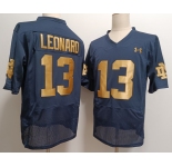 Men's Notre Dame Fighting Irish #13 Riley Leonard Name Navy Blue College Stitched Jersey