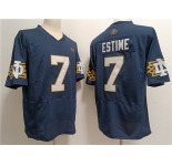 Men's Notre Dame Fighting Irish #7 Audric Estimé Navy With Name Limited Stitched Jersey