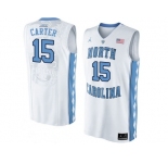 2016 Men's North Carolina Tar Heels Vince Carter #15 College Basketball Jersey - White
