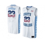 2016 US Flag Fashion 2016 Men's North Carolina Tar Heels Michael Jordan #23 College Basketball Jersey - White