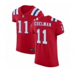 Men's Nike New England Patriots #11 Julian Edelman Red Alternate Vapor Untouchable Elite Player NFL Jersey