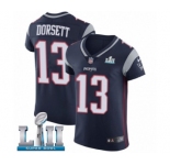 Men's Nike New England Patriots #13 Phillip Dorsett Navy Blue Team Color Vapor Untouchable Elite Player Super Bowl LII NFL Jersey