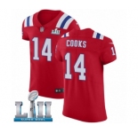 Men's Nike New England Patriots #14 Brandin Cooks Red Alternate Vapor Untouchable Elite Player Super Bowl LII NFL Jersey